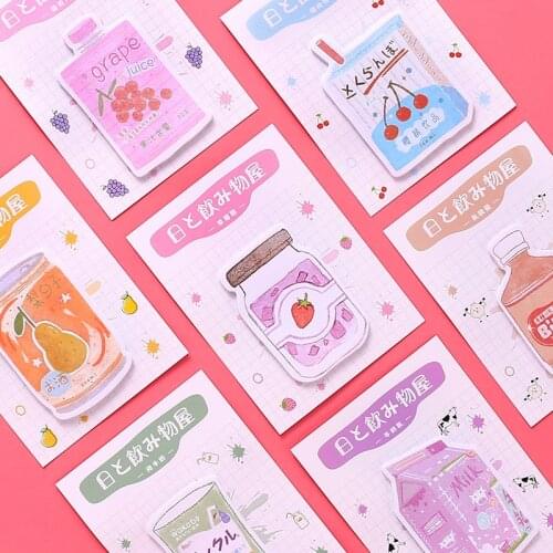 1Sets/lot Memo Pads Sticky Notes Creative Girl heart Drink Scrapbooking Stickers Office School stationery