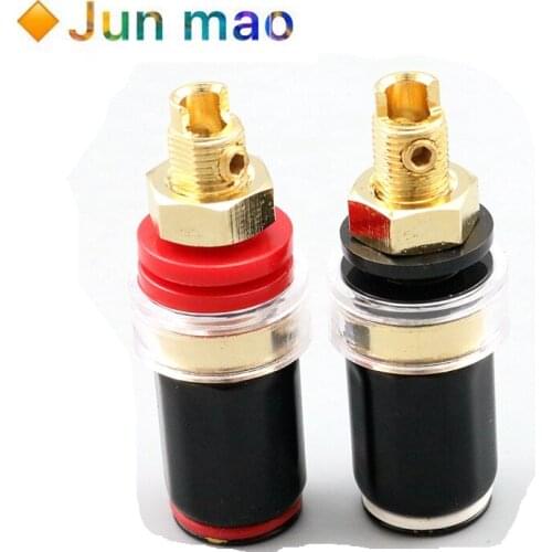 1 pair Music Enthusiast Binding Post Speaker terminal 50mm, Pure copper gold-plated terminal, Power amplifier audio terminal