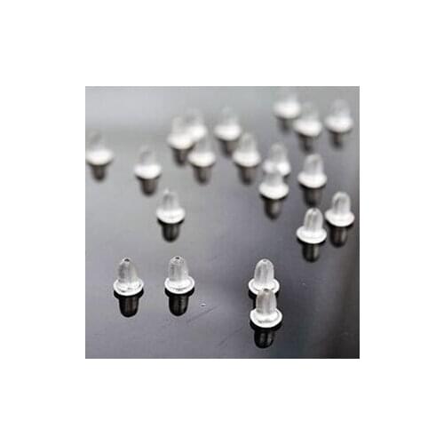 100 pcs / lot 4 MM Rubber Stoppers Transparent Plastic Bullet Shape Clogged / Blocked Earrings Jewelry Accessories Wholesale