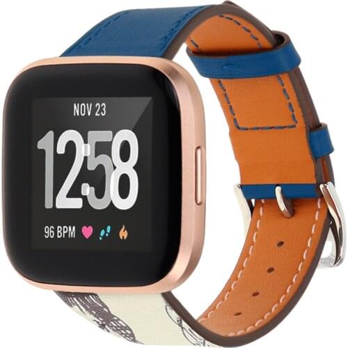 20mm 22mm leather strap Fitbit Versa / Versa2 / Versa Lite genuine leather strap bracelet wrist unisex strap