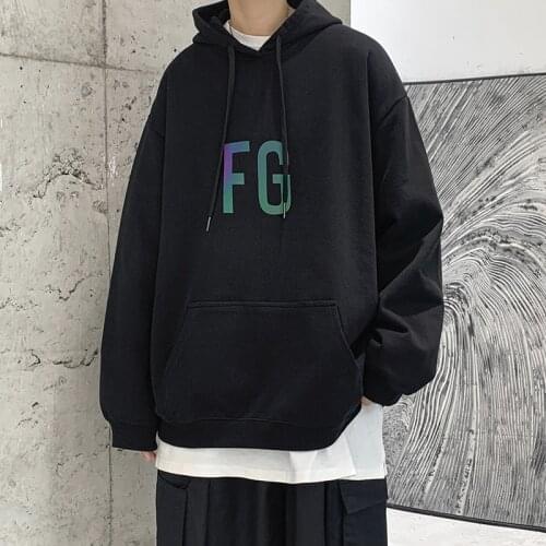 2020 new colorful reflective hoodie super hot fashion FG letter print Harbor style large size M-5XL for couples fashion versatil