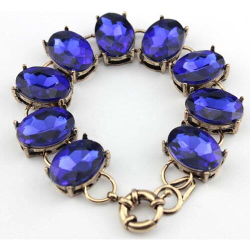 2020 Vintage Gold Oval Glass Crystal Bracelet for Women Charm Bracelets Bangles Brand Fasbion Jewelry pulseira masculina
