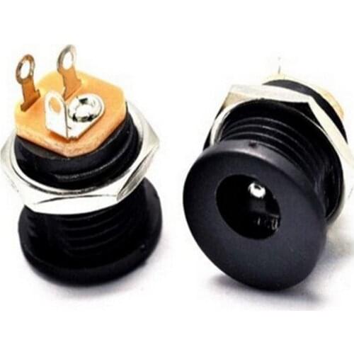 20x DC Power Jack Socket DC-022 2.5 x 5.5 mm with Screw Nut DIY 180-Degree New