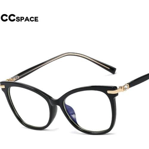 48243 TR90 Glasses Frames Anti Blue Light Cat Eye Diamond Women Optical Fashion Computer Glasses