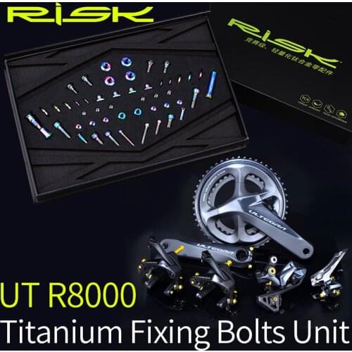 49Pcs Risk R8000 Titanium Alloy Bike Bolts Unit-SL 3 Colors Bicycle C Brake Front Rear Derailleur Adjust Screws for Road Bike