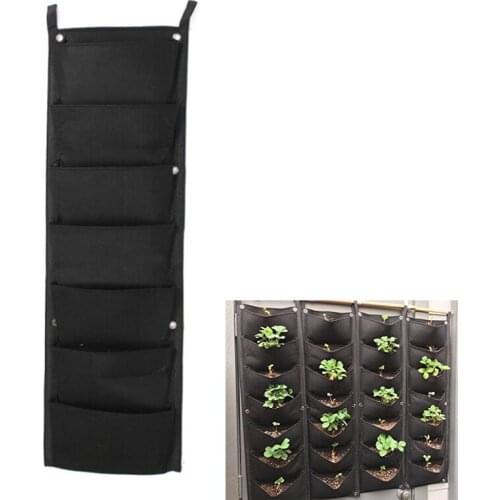 7 Pockets Wall Garden Hanging Planting Bags Vertical Outdoor Indoor Planter Bags