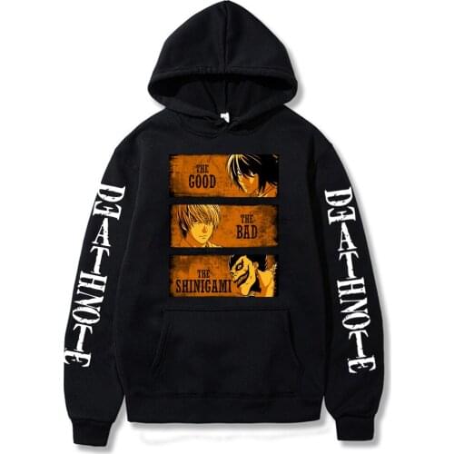 Anime Death Note L Lawliet Light Yagami Ryuk Hoodies Vintage Cartoon Streetwear Harajuku Unisex Long Sleeve Winter Sweatshirts
