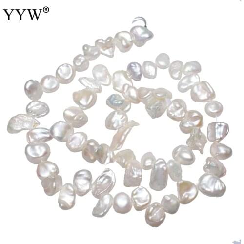 5-10mm White Irregular Cultured Freshwater Pearl Natural Stone Loose Beads For Gift Necklace Bracelet Jewelry Making 15.3"