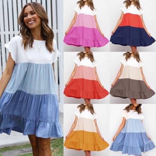 CNCOMNET Colored Summer Dresses