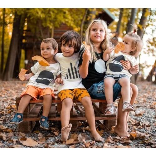 Childrens T-Shirts For Boy Fashion Letter Toddler Boys T Shirts Short Sleeve Girls Tops Kids T-Shirts Cotton Clothes 1-10Y