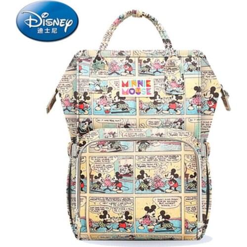 Disney Mickey Diaper Bag Mummy Bag Multifunctional Backpack Large Capacity Handbag Milk Bottle Cooler Bag Practical Backpack