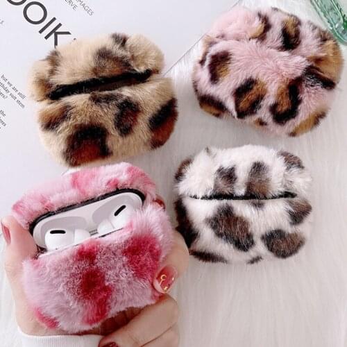 For Airpods Pro Winter Warm Leopard Pattern Soft Fur Plush Case for Apple Airpods 1 2 3 Fluffy Hairy Wireless Earphone Cover Box