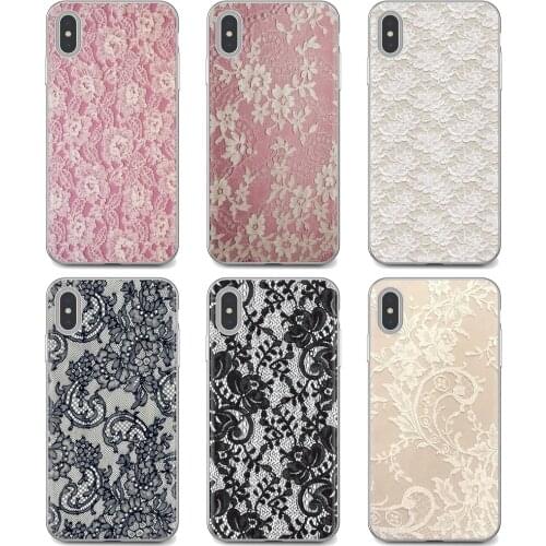 For Xiaomi mi Redmi Note 3 4 4X 5 6 7 8 8t 9 9s 9t 10 pro lite Pastel Pink White Burlap Laces Phone Soft Cover