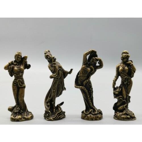 China archaize brass Four beautiful women small crafts statue A set