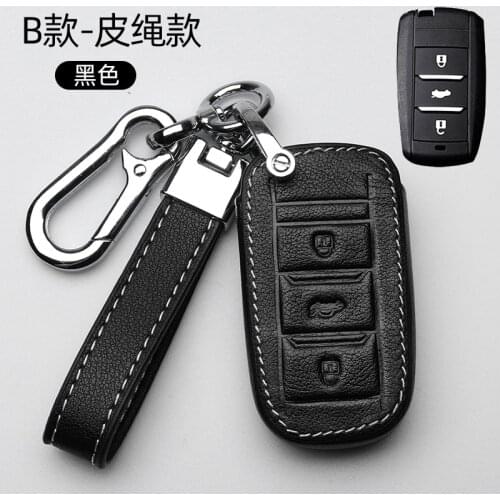 Leather Car Remote Key Case Shell Cover Keychain for Changan Eado CS35 CS75 Oushang A600 A800 Auto Car Accessories