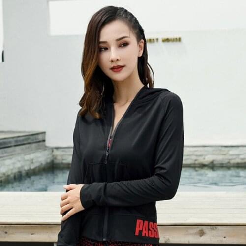 Zipper Hooded Women Long Sleeve Yoga Running Jogging Jackets Gym Fitness Tracksuit Training Coat Ladies Sweatshirt Sportswear