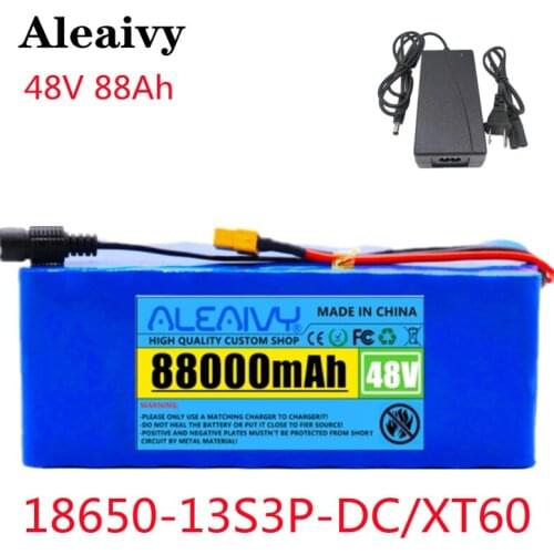 48v 88Ah Lithium Ion Battery 88000mAh 1000w Lithium Ion Battery Pack for 54.6v E-bike Electric Bicycle Scooter with BMS +Charger