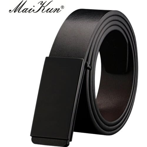 Maikun Belts for Men High Quality Smooth Buckle Synthetic Leather Male Belt Fashionable Men Belt for Jeans