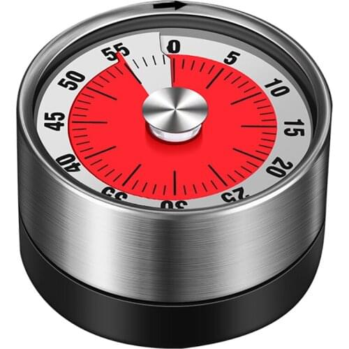 60 Minutes Mechanical Kitchen Timer Rotating Countdown Timer Stainless Steel Cooking Baking Magnetic Alarm Timer with Loud Tool