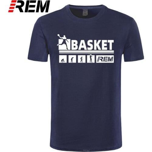REM Fashion Evolution of Basket T Shirts Summer Men Short Sleeve Cotton Cool Funny T-Shirt Men Clothing Tops Tees Size XS-5XL