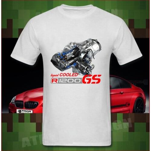 2019 Short Sleeve O-Neck Tops Tees Men 100% Cotton Boxer R1200Gs Liquid Cooled Engine Shirts Custom Printed Shirts