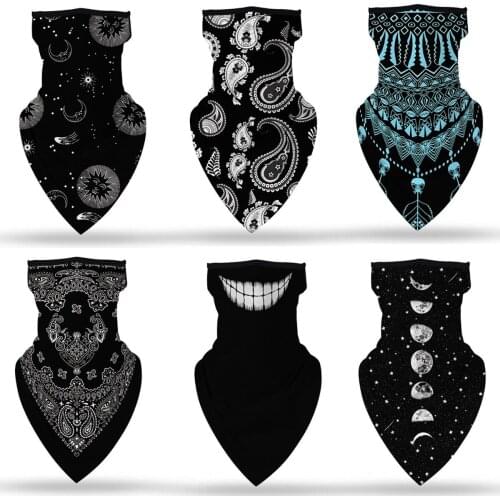 Cooling Cycling Face Mask Neck Gaiter Ear Hook Hanging Head Scarf Tube Bandana