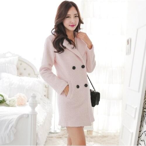 Autumn And Winter New Pattern Brand Wool Overcoat Fashion Lapel Thickening Row Buckle Long Fund Woolen Loose Coat Woman JR1111