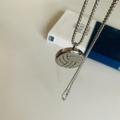 SOEZMM Volleyball Necklace,Gift for Volleyball ,Lover Prize for Match , can add Essential Oil or Perfume,DM 30mm ,SM-31BB
