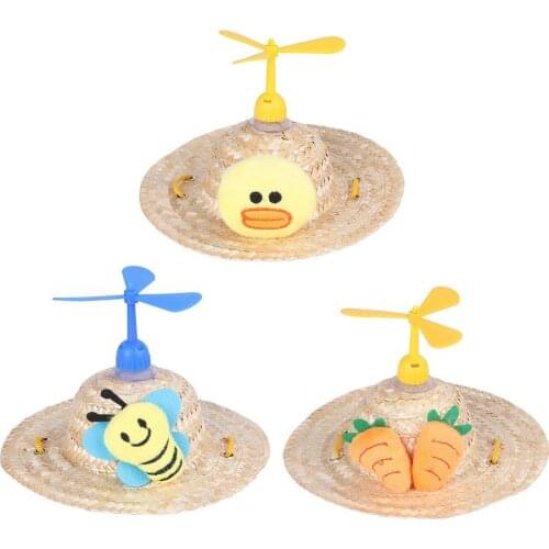 Mini Cats Sombrero Bucket Sun Hats Cute Fashion Woven Straw Hat For Puppy Large Pet Dogs Outdoor Summer Pets Accessories