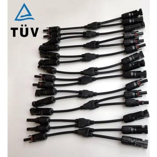 Solar panel parallel connector 5 pairs / 2 pairs Y branch PV solar connector outdoor waterproof IP67 pv panel cable wire connect