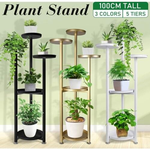 5 Tiers Plant Stand Flower Holders Living Room Display Shelf Furniture Balcony Decoration Flower Stand with Floor Protection Mat