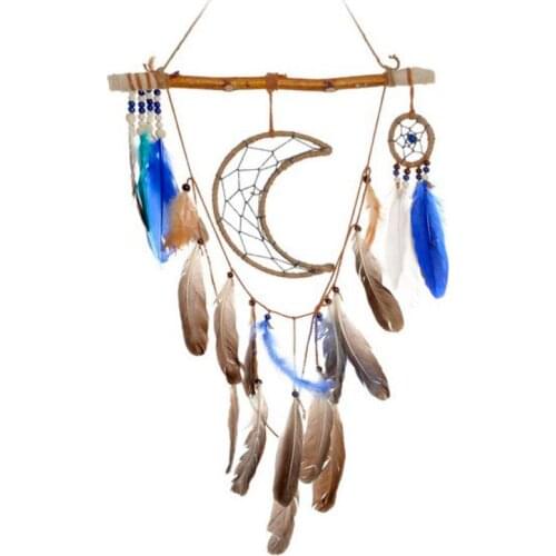Hanging decoration DKD Home Decor Moon Feathers (37 x 2 x 59 cm)