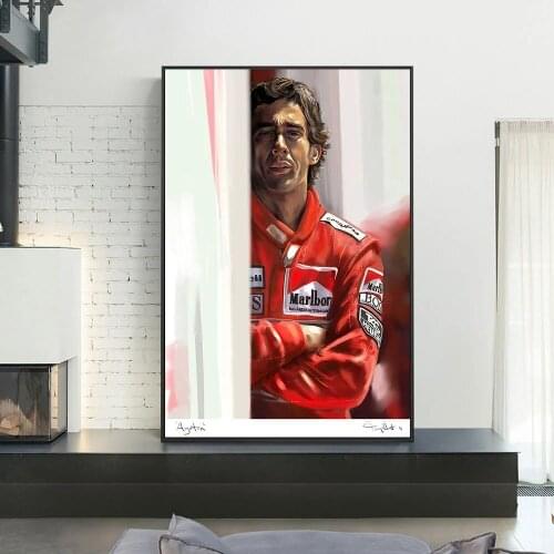 F1 Ayrton Senna Poster Racing Canvas Print Painting Nordic Room Decor Wall Art Picture For Living Room Home Decoration Frameless