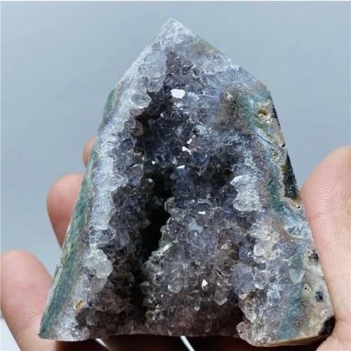 Natural Agate Geode Obelisk Energy Crystal Healing Mineral sSpecimen Home Ornament
