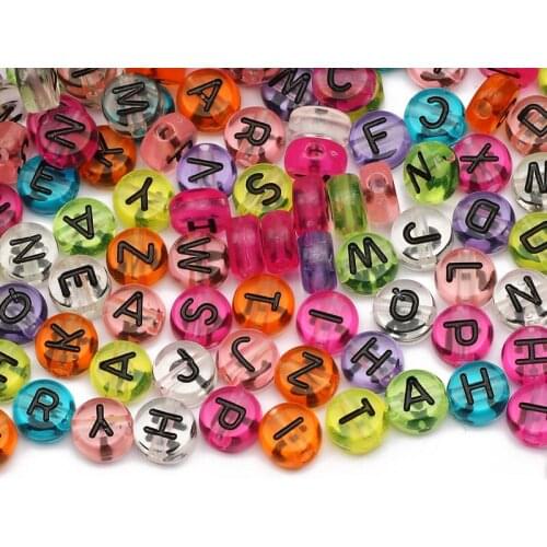 Colorful Mix Round Letter Acrylic Beads 4x7mm Loose Transparent Spacer Bead For Jewelry Making Diy Necklace Bracelet Accessories