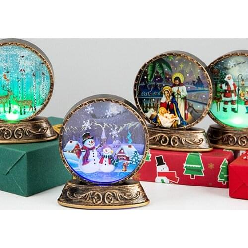 Christmas Night Light Decoration For Home Santa Claus Elk Snowman Scene Layouts Props Night Lamp Christmas Decoration