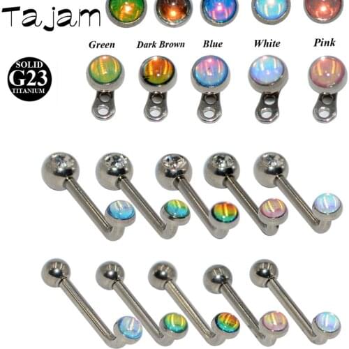 G23 Titanium Crystal AB CZ Gem Internally Threaded Surface Barbell Micro Dermal Anchor 14G Silver Color Body Piercing Jewelry