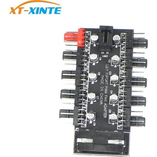 1 to 10 4Pin /SATA Cooler Cooling Fan Hub Splitter Cable PWM 12V Led Power Supply Adapter For BTC Bitcoin Miner Mining