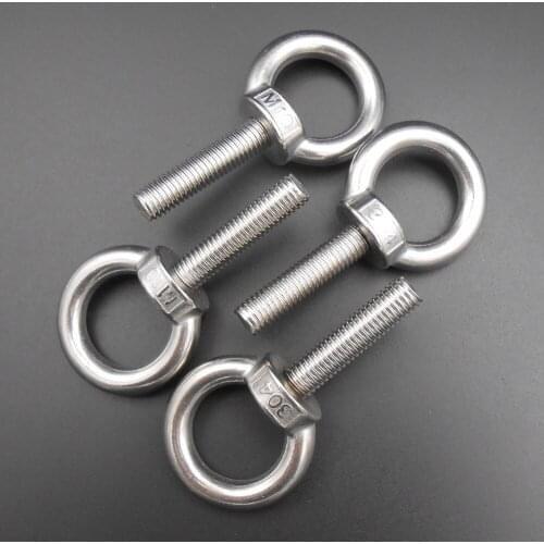 10PCS/Lot M10 304 Stainless Shouldered Lifting A2 Eye Ring Bolts Bolt Annular Crane Lifting eyebolt 10MM X 40MM M10X40 HQ *BT786