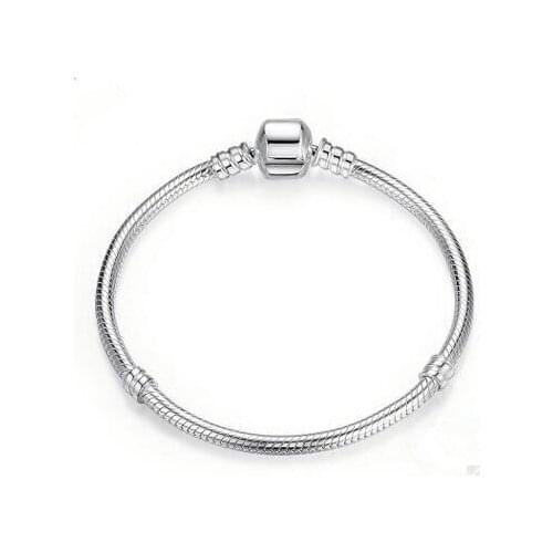 100% 925 Sterling Silver Snake Chain Bangle & Bracelet Luxury Jewelry PAS902