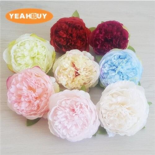 20pcs/lot 10cm High Quality Peony Flower Head Silk Artificial Flower Wedding Decoration DIY Garland Craft Flower