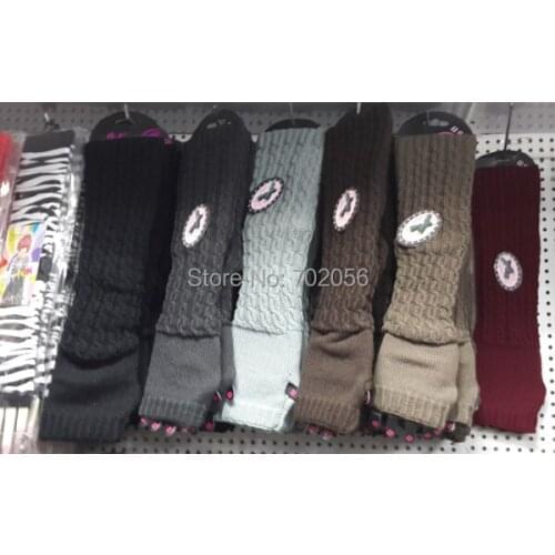 2016 Solid knit Fingerless Gloves Ballet Dance glove long Arm Warmers mitten Fashion mixed 24pairs/lot #3707