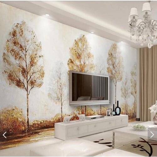 3D Abstract Tree Street Hand Painting Wallpaper Mural Creative Art Wall Murals Decal for Bedroom HD Printed Wall Paper Custom