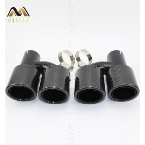 Car styling Modified exhaust pipe muffler tail throat 304 stainless steel and carbon fiber double outlet tail pipe