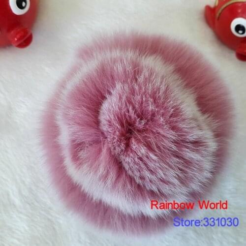 Free shipping Real Genuine Rabbit hair Fur Rose flower Brooch for coat corsage Fashion DIY accessories 2 Pieces/lot