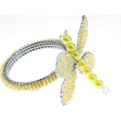 Free shipping ivory glass beads butterfly napkin ring beads napkin holder for wedding many colors 12 pcs