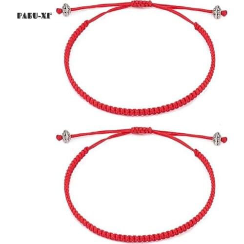 2pcs/Set Red String of Fate Bracelets Protection Good Luck Simple Matching Bracelets for Lover Women Men