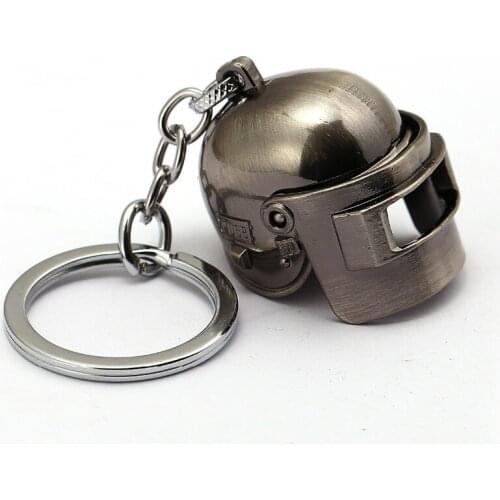 Game Playerunknowns Battlegrounds Keychain PUBG Level 3 Helmet 3D Pendant Metal Key Ring Holder llaveros Kolye Helmet For Men
