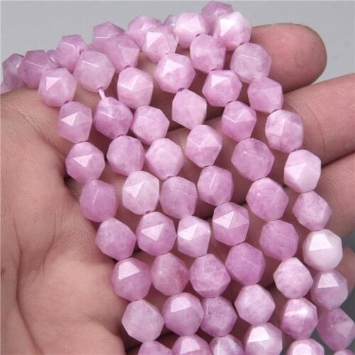 8mm Natural Faceted Light Purple Angelite Jades Gem Stone Beads Loose Spacer Beads For Jewelry Making Bracelet Accessories 15"
