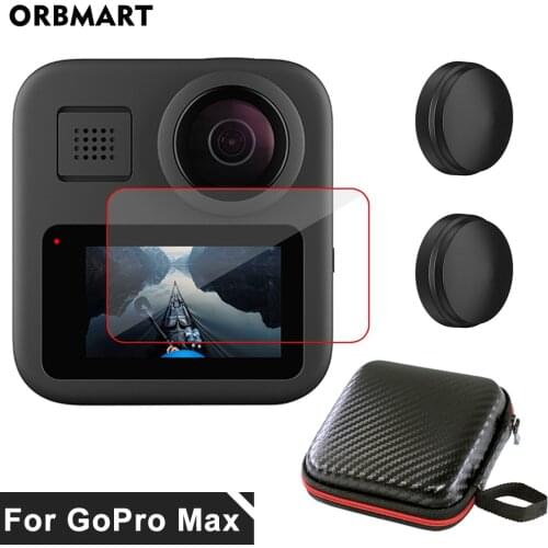 Case for GoPro Max 360 Screen Protector Lens Cover Cap Protective Bag for Go Pro Max Accessories Housing Tempered Glass Film